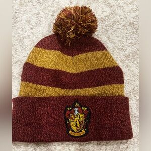 Gryffindor Burgundy and Gold Knit Beanie with Crest